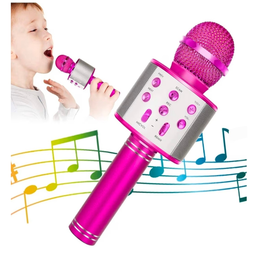 Pink Wireless Bluetooth Karaoke Microphone